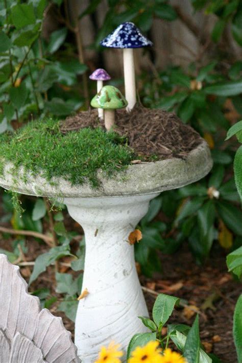 Dishfunctional Designs New Uses For Old Bird Baths Fairy Garden Plants