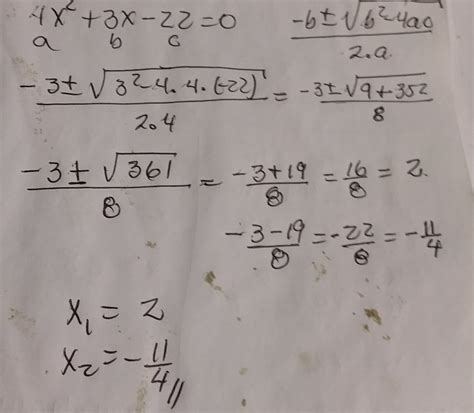 4x23x 220 Formula General Ecuacion De Segundo Grado Necesito