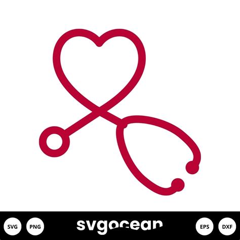 Heart Stethoscope Svg Free Vector For Instant Download Svg Ocean