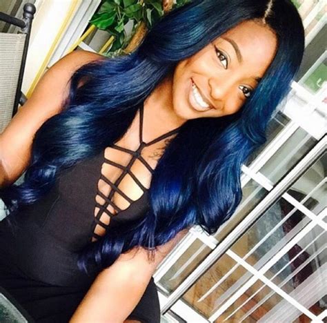 It is also completely vegan friendly and ppd free, so you can use it safe in the knowledge that nothing bad is going in to your hair. Navy blue hair. Long weave hair. Side part. | Midnight ...