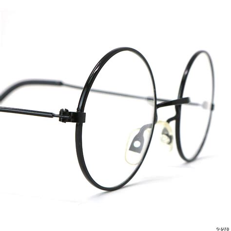 Skeleteen Round Wizard Costume Glasses Black Metal Frame Circular