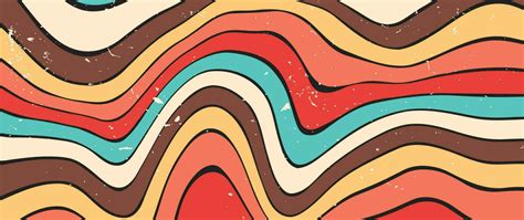 Abstract Retro 70s Background Vector Colorful Vintage 1970 Grunge