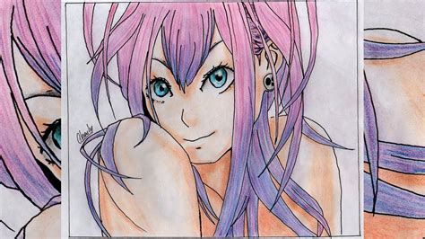 Speed Drawing Colored Pencil Anime Ll Dibujo Anime 01 Youtube
