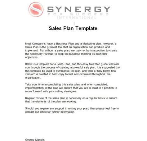 Free 10 Practical Sales Plan Templates Word And Excel Word Excel