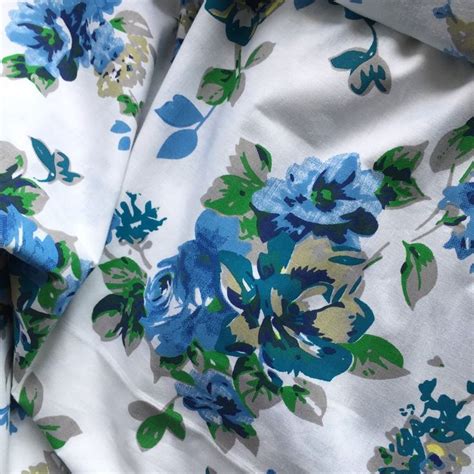 Indian Cotton Fabric Blue Floral Buti Hand Block Print 25 Etsy India