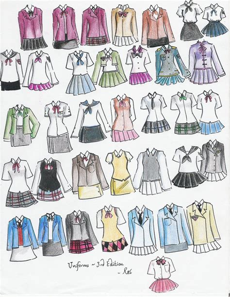 School Uniforms 3rd Edition By Neongenesisevarei Drawing Anime