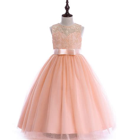 2018 Pink Long Wedding Dress For Girl Kids Frocks Vestidos Disfraces