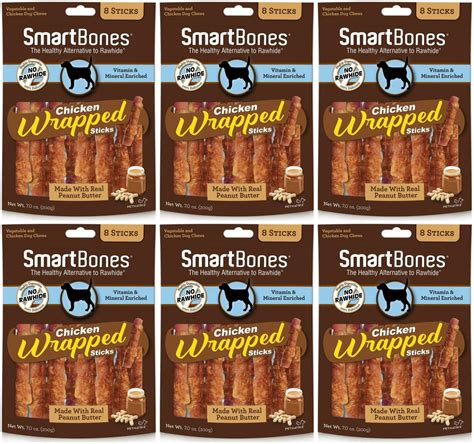 Smartbones Chicken Wrapped Sticks Dog Chews Peanut Butter 8 Count 6