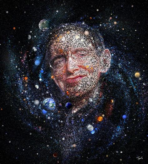 Mosaic Portrait Of Stephen Hawking Made Out Of Stars Planets Galaxies
