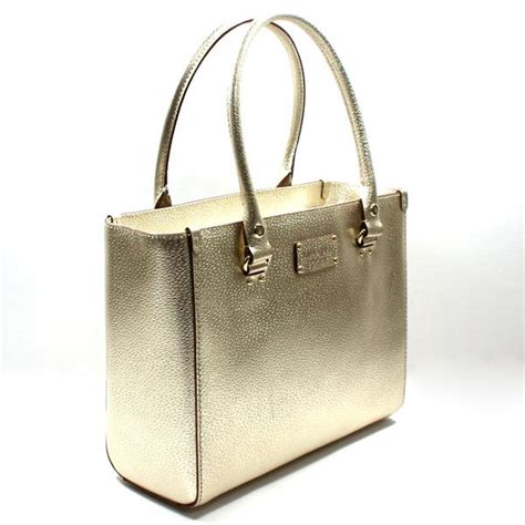 Kate Spade Quinn Metallic Wellesley Gold Satchel Bag Shoulder Bag