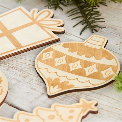 Christmas Theme Etched Wood Cutouts All Wood Cutouts Wood Crafts