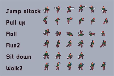 3 Character Sprite Sheets Additional Animation Set