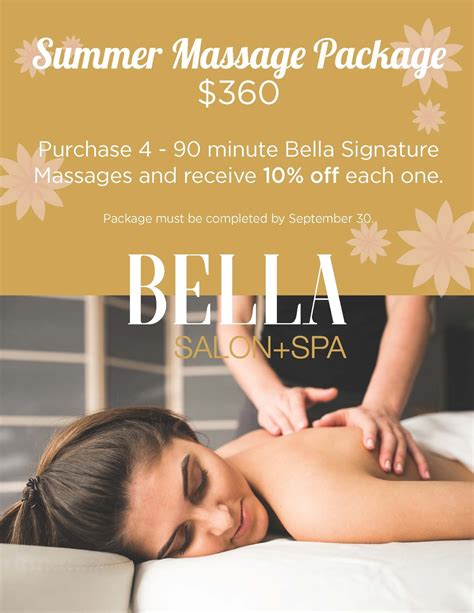 Summer Massage Package Bella Salon And Spa