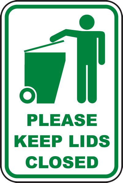 Please Keep Lids Closed Sign F2637 By