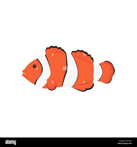 Clown Orange Fish Clown Fish Cartoon Tropical Sea Life Theme Cute