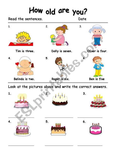 How Old Are You Esl Worksheet By Shusu Euphe