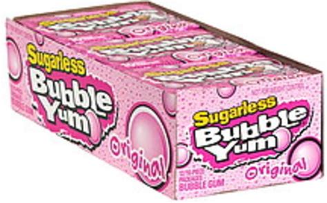 Bubble Yum Sugarless Original Bubble Gum 12 Ea Nutrition