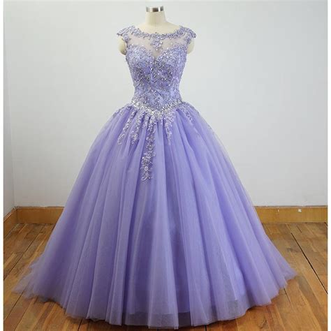 gorgeous cap sleeves lavender ball gown quinceanera dresses lace appliqued beading bling bling
