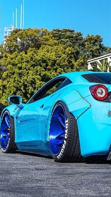 New and best 97,000 of desktop wallpapers, hd backgrounds for pc & mac, laptop, tablet, mobile phone Bright Blue Ferrari 458 Liberty Walk | iPhone wallpaper