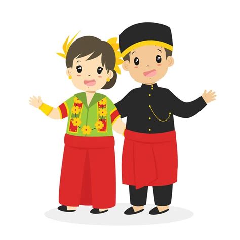 Happy Indonesian Children Wearing West Nusa Tenggara Traditional Dress