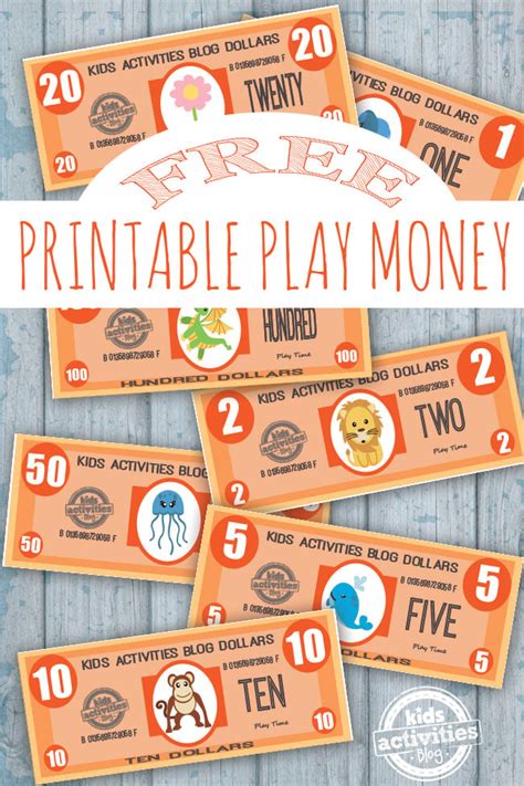 Play Money Printable For Kids