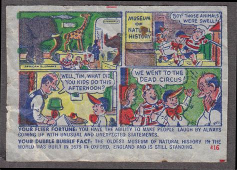 Fleer Dubble Bubble Bubblegum Comic Featuring Pud 1950s 416