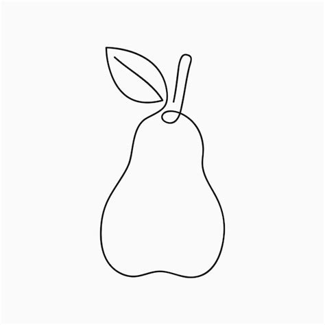 Poire Un Dessin Au Trait Fruits En Ligne Continue Illustration