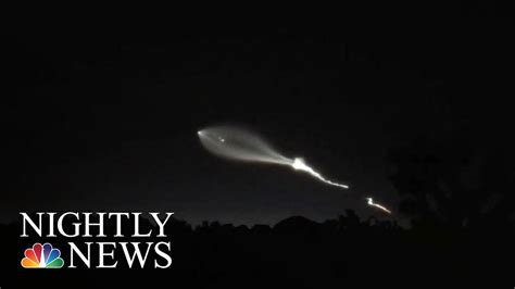 Spacex Launch Lights Up The Night Sky Nbc Nightly News Youtube