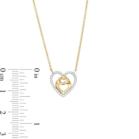 110 Ct Tw Diamond Motherly Love Heart Necklace In 10k Gold 17