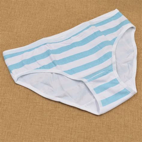 Aliexpress Com Buy Cotton Underwear Women Striped Blue And White Striped Tangas Panties