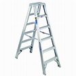 WERNER 6 ft. Aluminum Twin Step Ladder with 375 lb. Load Capacity Type ...