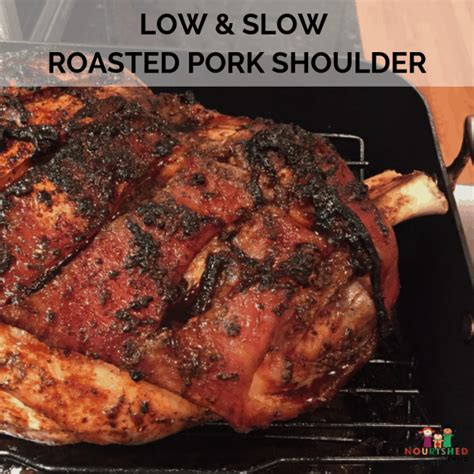 This slow roast pork shoulder cooks for 6 hours, for juicy meat and perfect pork crackling. Oven Roasted Pork Shoulder Recipe | Pork Shoulder Roast | Jill Castle RD