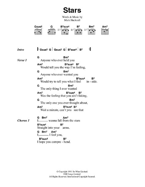 Stars by Simply Red - Guitar Chords/Lyrics - Guitar Instructor