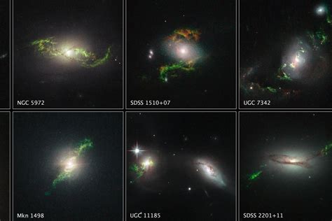 Hubble Space Telescope Spots Green Remnants Of Colliding Galaxies Nbc