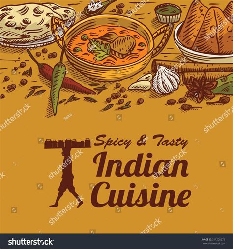 Hand Drawn Of Indian Food And Spices Indian Food Recipes How To Draw