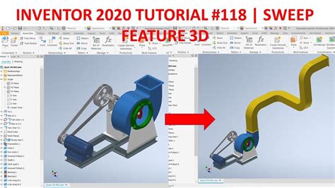 Inventor 2020 Tutorial 118 3d Sweep Feature Youtube