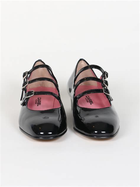 ARIANA Black Patent Leather Mary Janes Carel Paris Shoes