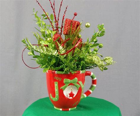 A Joyful Arrangement Christmas Mug Centerpiece Christmas Decoration
