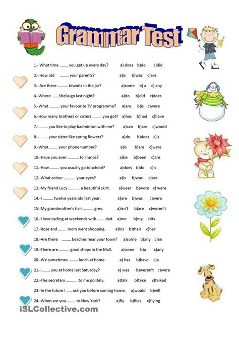 Esl English Grammar Worksheets