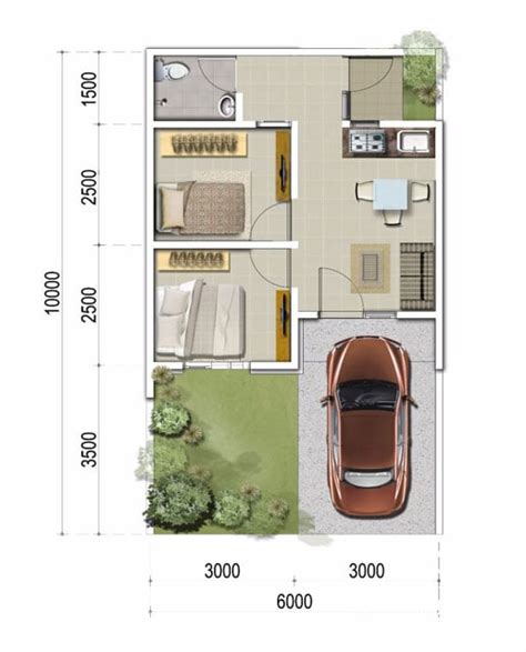 Inspirasi Denah Rumah Ukuran X Minimalis Taman Luas Ruangan Terasa Lega