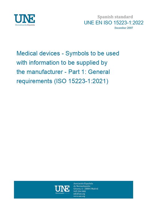 Une En Iso 15223 12022 Medical Devices Symbols To Be Used With