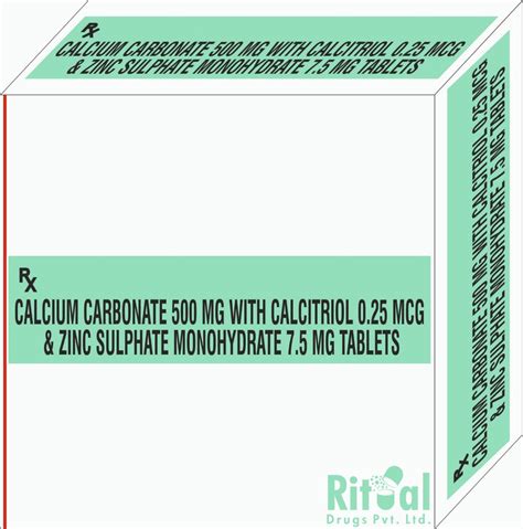 Calcium Carbonate Mg With Calcitriol Mcg Zinc Sulphate