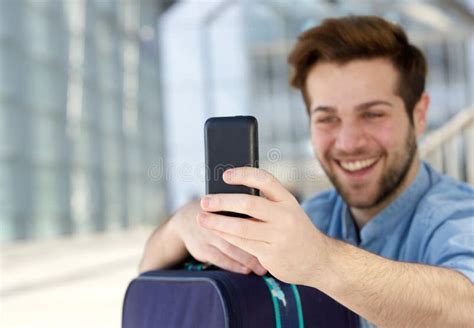 Cool Young Guy Taking Selfie With Mobile Phone Stock Image Image Of