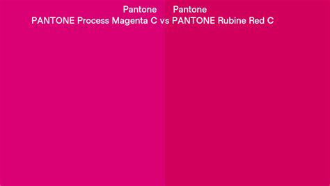 Pantone Process Magenta C Vs Pantone Rubine Red C Side By Side Comparison
