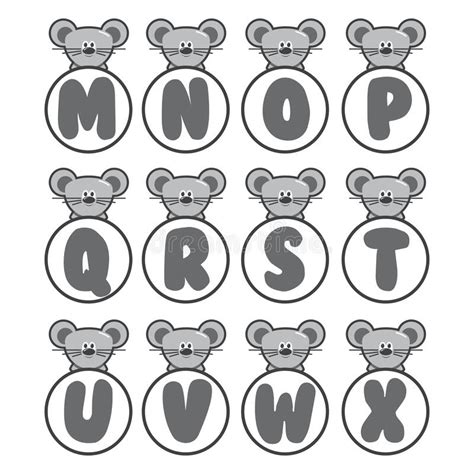 Mouse Alphabet Collection Vector Art And Illustration Stock Vector