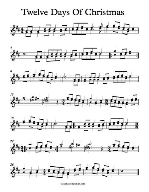 The christmas songbook above has only lyrics and chords. Free Violin Duet Sheet Music - Twelve Days Of Christmas ...