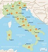 Map Of Italy with towns and Cities