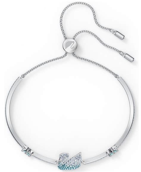 Swarovski Silver Tone Crystal Swan Bracelet Macys