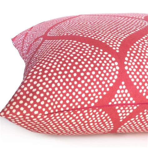 Pink White Ogee Dots Cotton Print Pillow Cover Aloriam