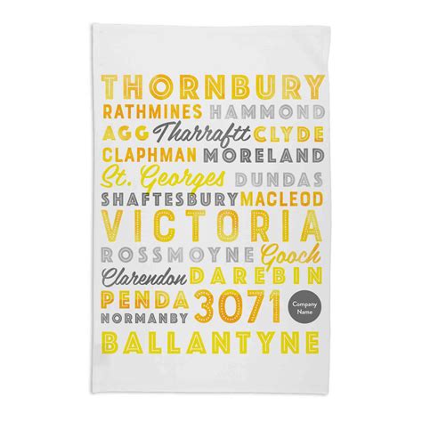 Suburban Thesaurus Yellow Tea Towel - Real Estate - Organic Print Studio